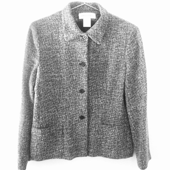 JONES NEW YORK Vintage Oversized Wool Tweed Blazer - Picture 1 of 6